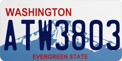 WA license plate ATW3803