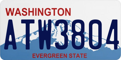 WA license plate ATW3804