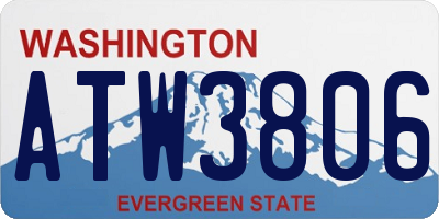 WA license plate ATW3806