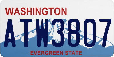 WA license plate ATW3807