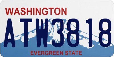 WA license plate ATW3818