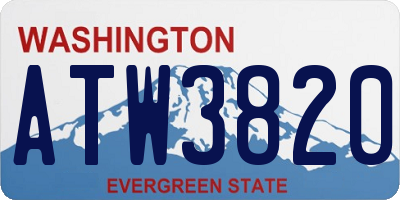 WA license plate ATW3820