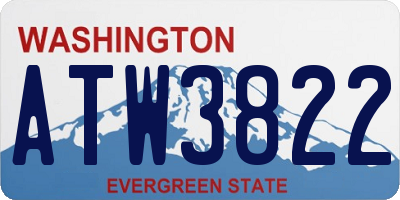 WA license plate ATW3822