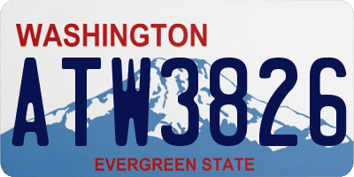 WA license plate ATW3826