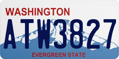 WA license plate ATW3827
