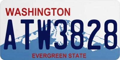WA license plate ATW3828