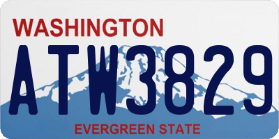 WA license plate ATW3829