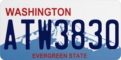 WA license plate ATW3830