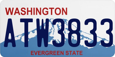 WA license plate ATW3833