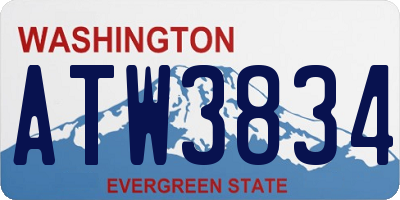 WA license plate ATW3834