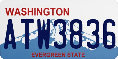 WA license plate ATW3836