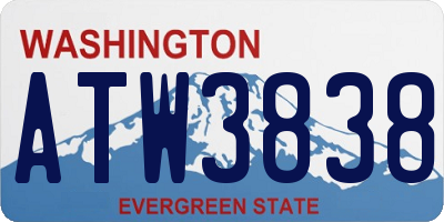 WA license plate ATW3838