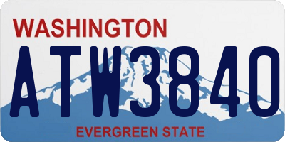WA license plate ATW3840