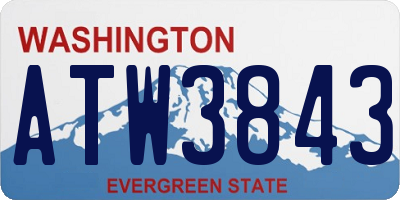 WA license plate ATW3843