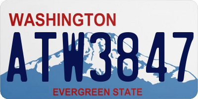 WA license plate ATW3847