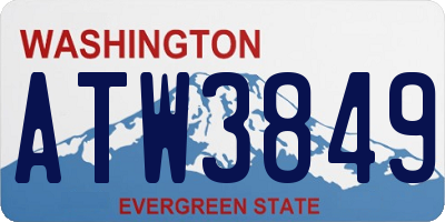 WA license plate ATW3849