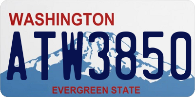 WA license plate ATW3850