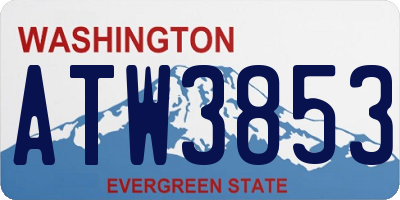 WA license plate ATW3853
