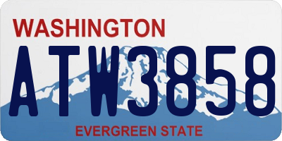 WA license plate ATW3858