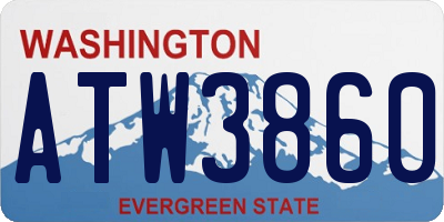 WA license plate ATW3860