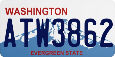 WA license plate ATW3862