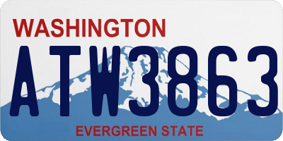 WA license plate ATW3863
