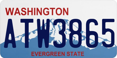 WA license plate ATW3865