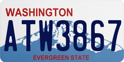 WA license plate ATW3867