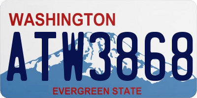 WA license plate ATW3868