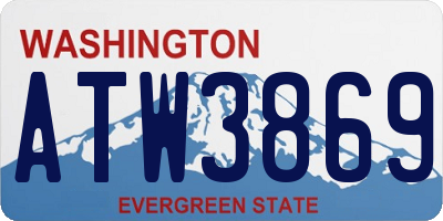 WA license plate ATW3869