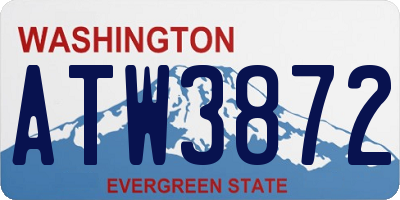 WA license plate ATW3872