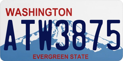 WA license plate ATW3875