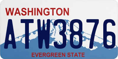 WA license plate ATW3876
