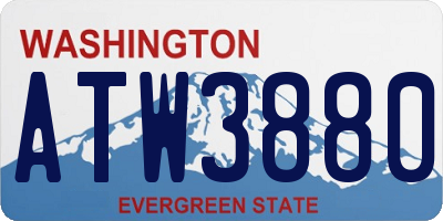 WA license plate ATW3880