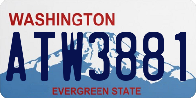 WA license plate ATW3881