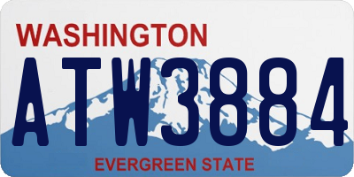 WA license plate ATW3884