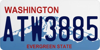 WA license plate ATW3885