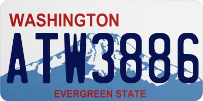 WA license plate ATW3886