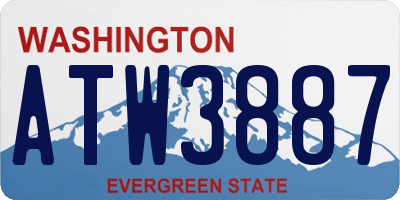 WA license plate ATW3887
