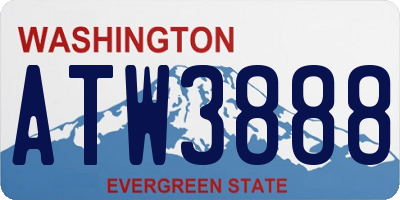 WA license plate ATW3888