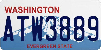 WA license plate ATW3889