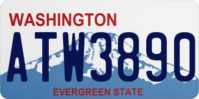 WA license plate ATW3890