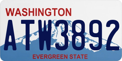WA license plate ATW3892