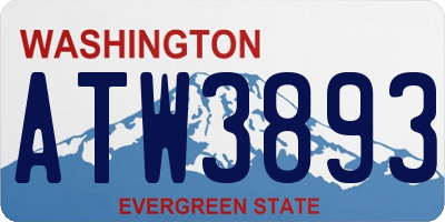 WA license plate ATW3893