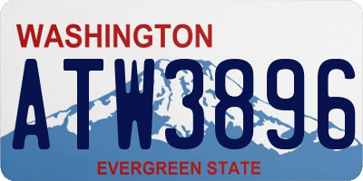 WA license plate ATW3896