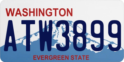 WA license plate ATW3899