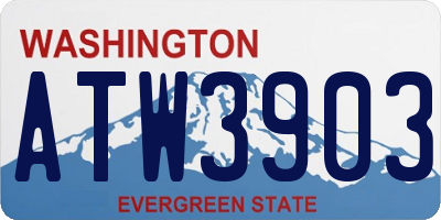 WA license plate ATW3903