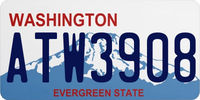 WA license plate ATW3908