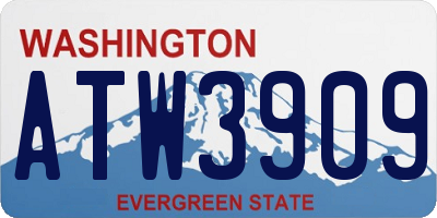 WA license plate ATW3909