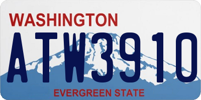 WA license plate ATW3910